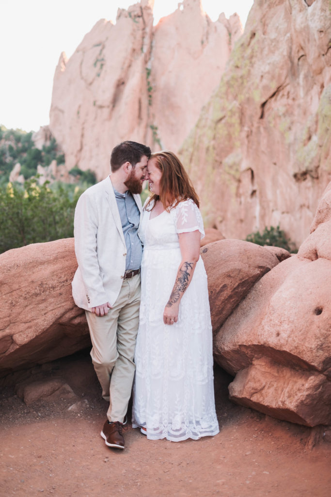Couple laughing at Garden of the Gods
